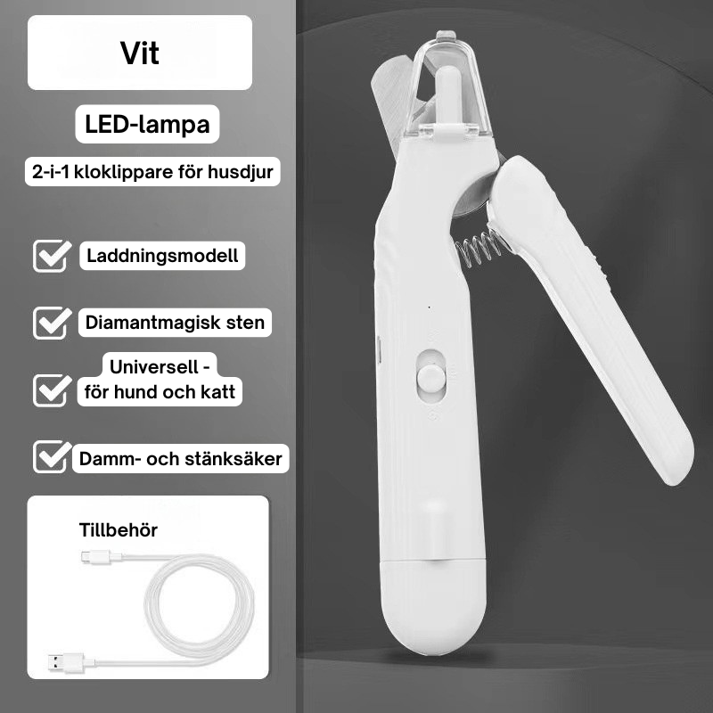 2-i-1 LED-klotång för Hund & Katt – Klippning med Synlig Blodlinje