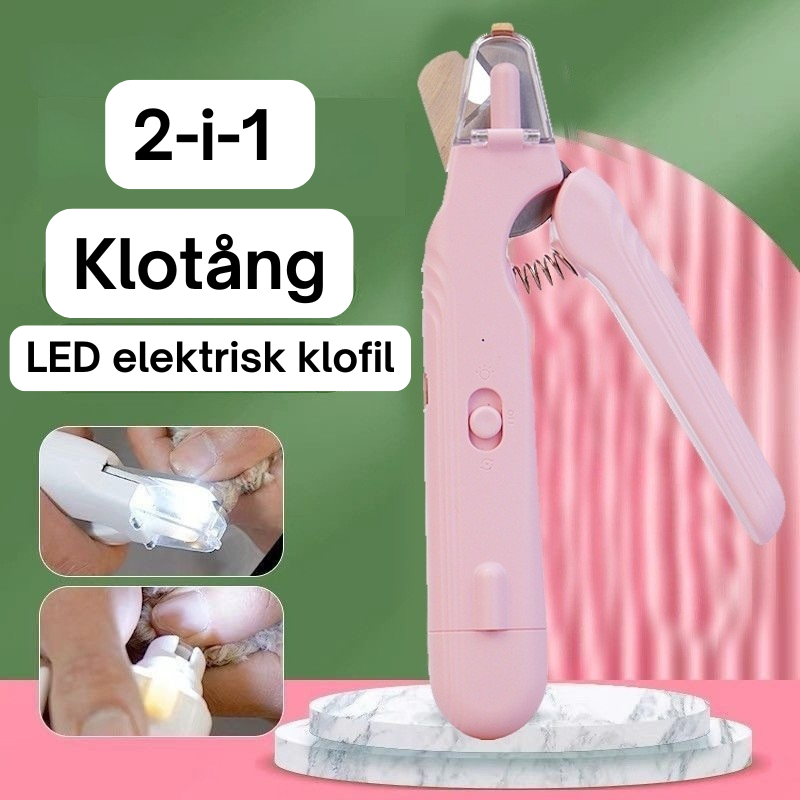 2-i-1 LED-klotång för Hund & Katt – Klippning med Synlig Blodlinje