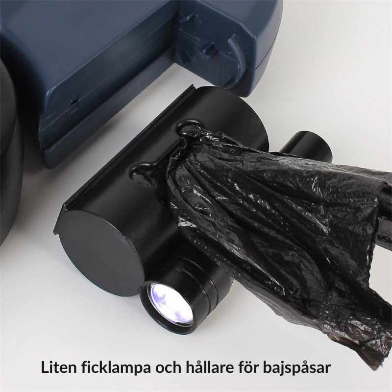 Smidigt och trasselfritt dubbelkoppel med ficklampa och reflex för mindre hundar