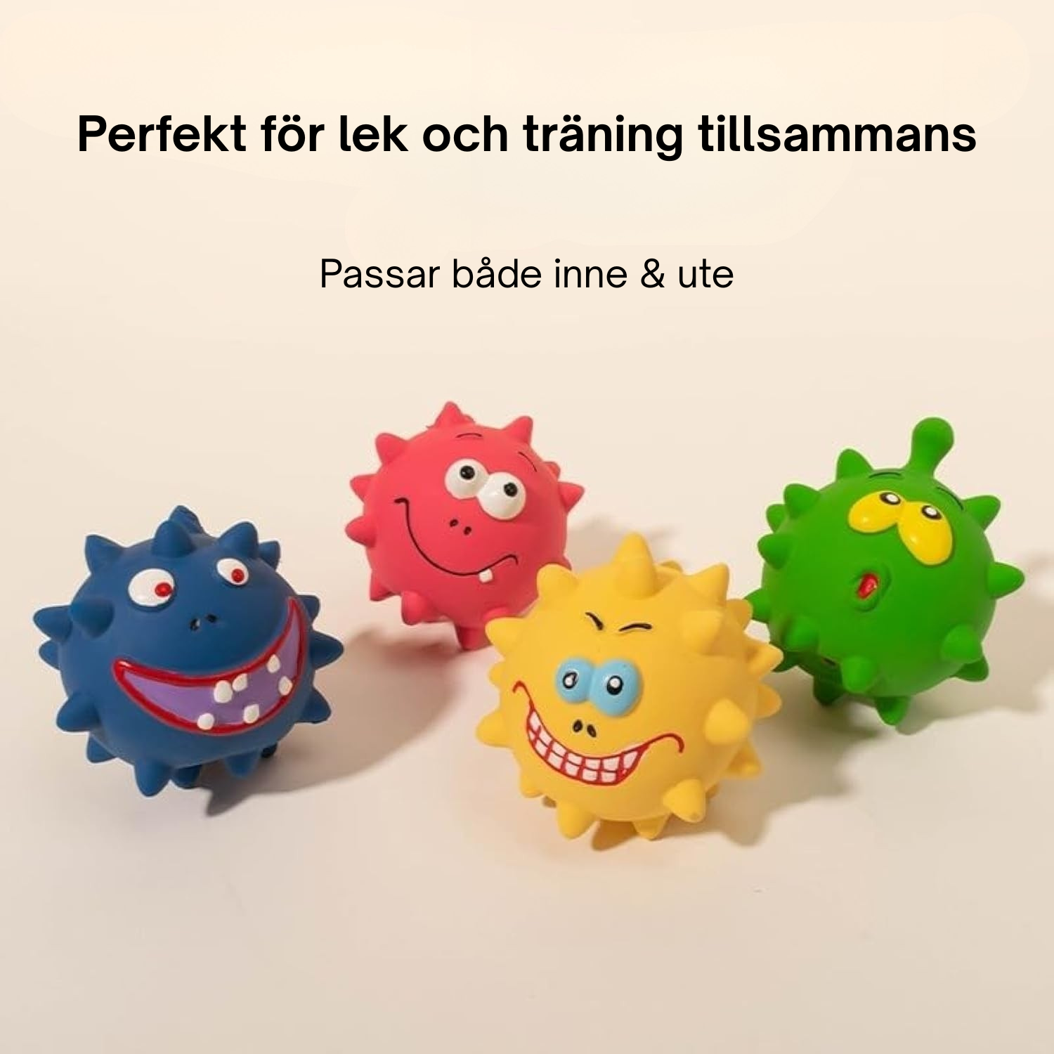 Pipleksak för hund – Latexboll med roliga ansikten