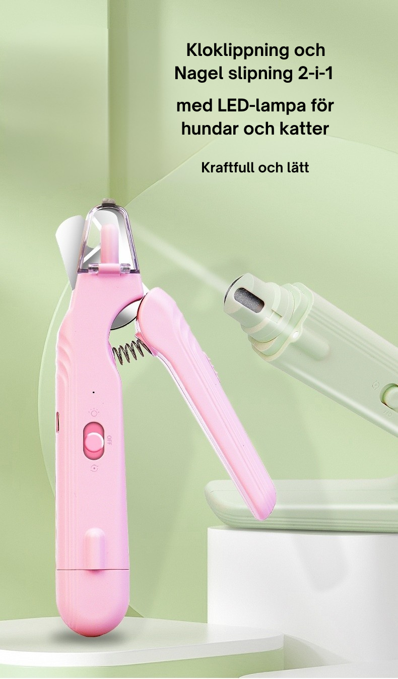 2-i-1 LED-klotång för Hund & Katt –  Klippning med Synlig Blodlinje